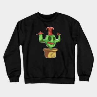 Funny Cartoon Cactus Head Crewneck Sweatshirt